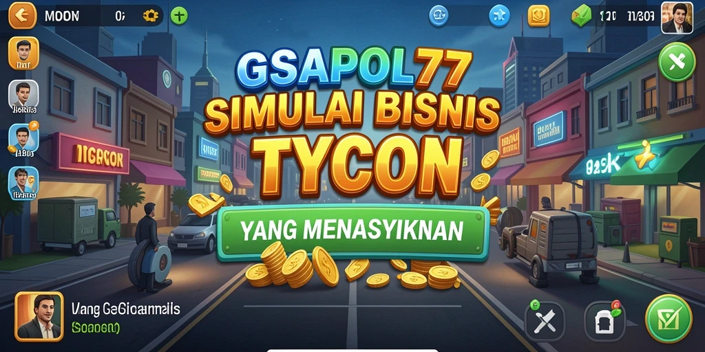 Screenshot gameplay GSAPOL77 dengan manajemen bisnis yang menarik.