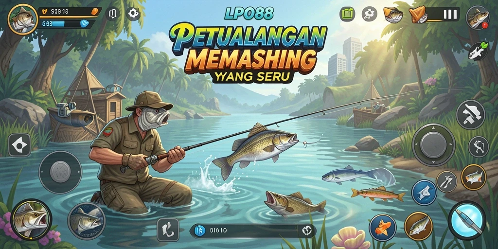 Gameplay LPO88 yang penuh warna dan menarik saat memancing ikan.