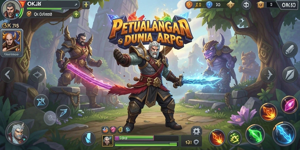 Tangkapan layar menunjukkan aksi seru dalam gameplay OKJK.