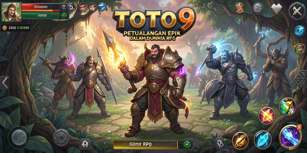 Screenshot TOTO9 menampilkan aksi pertempuran RPG yang seru.