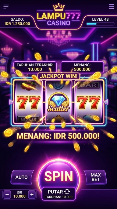 Tampilan utama aplikasi lampu777 yang modern dan responsif.